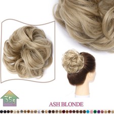 UK LARGE Curly Messy Bun Hair Piece Scrunchie Thick Updo Hair Extension as Human