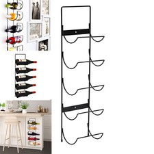 5 Bottle Wine Rack Black Metal
