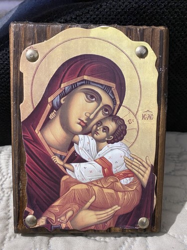 Vintage wooden religious icon - wooden,