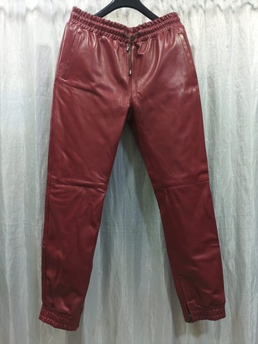 Mens leather dark red sweat - leather,