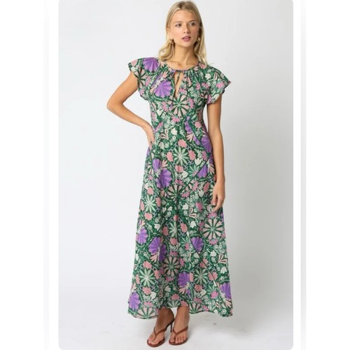 Olivaceous floral maxi - ||,