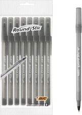 PACK of 8 Bic Round Stic Black