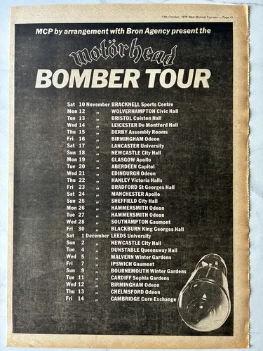 Motorhead bomber tour - , x