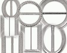 10 Metallic Effect Silver Ribbon Buckle Sliders Gifts Wedding Invitation cards