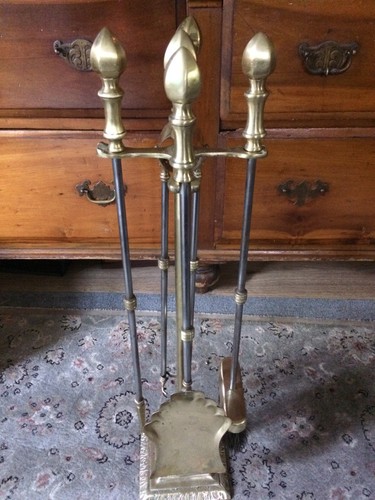 Antique tall heavy brass and - antique,