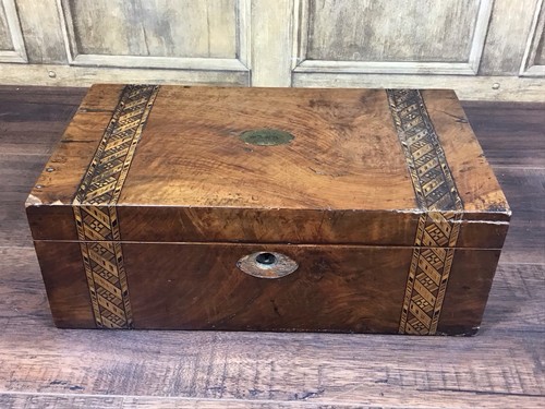 Antique walnut writing slope - walnut,