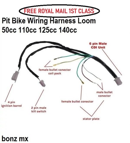 Pit bike kick start wiring - bike,
