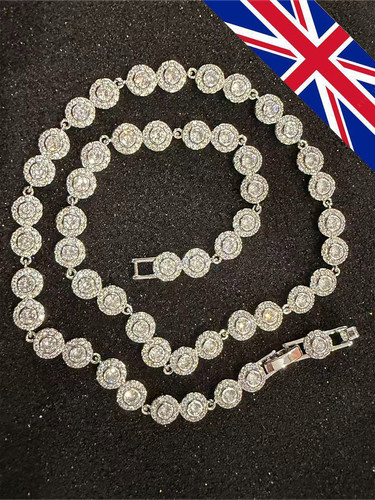 Angel silver tennis necklace - silver,