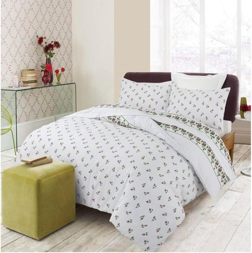 Flannelette rosebud duvet - flannelette,