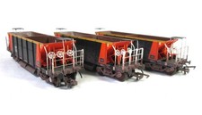 3 x HORNBY YGH Sealion Hoppers with Shields - Loadhaul Black - Weathered - OO