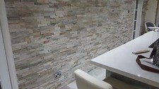 Oyster Random Beige Slate Split Face Cladding Mosaic Tiles for Wall