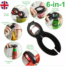 6 in 1 Multi Opener, Stainless Steel Manual Jar Opener, Non-Slip Open Sesame UK