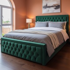 Heaven Blue Bed Upholstered