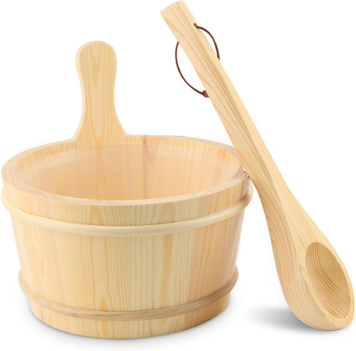 Wooden bucket and ladle set - bucket, set,4l