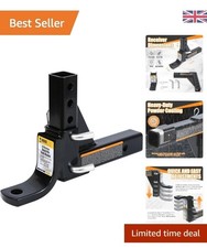 Safe & Sturdy 8-Position Adjustable Trailer Hitch - 2-Inch Receiver, Black