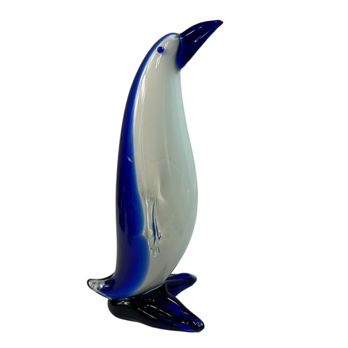 Large art glass penguin - large,
