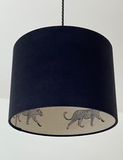 Lampshade Black Velvet Leopard