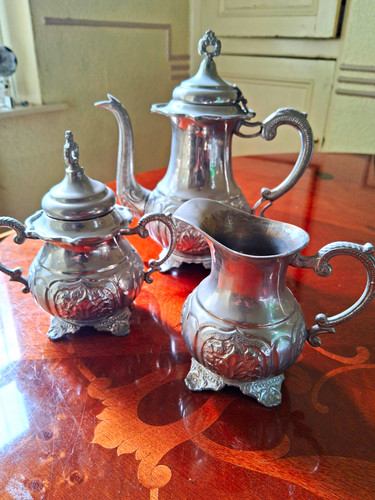 Silver plated metal - plated, set