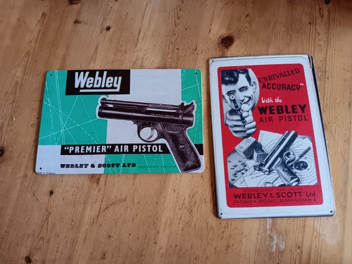 Webley tin signs - signs, x2