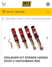 Mts Eibach High-Quality Coilover + Expertise for Honda Civic 5 EJ EG