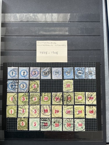 Switzerland numeral stamps - switzerland,