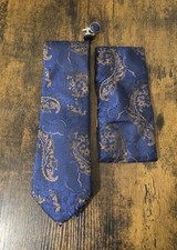 Men's Tie Silk Classic Wedding Necktie and Pocket Square Cufflinks Set Paisley