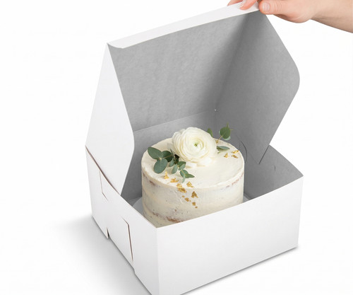 White cake boxes - cake, flat