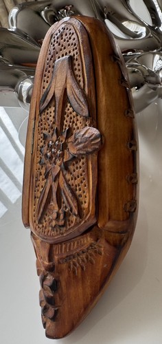 Vtg hand carved wooden - vtg, shoe