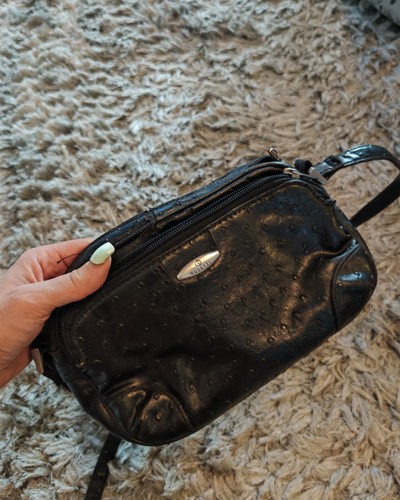 Rosetti black ostrich embossed - black,
