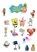 17pcs pre cut spongebob - 17pcs,