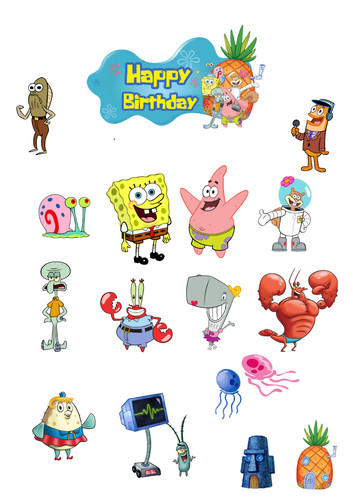 17pcs pre cut spongebob - pre-cut, fairy
