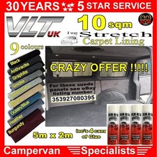4 Way Stretch Carpet Camper Van Lining VW T5 6 Transporter Caddy Transit Trimfix