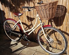 Pashley Sonnet Bliss Ladies Bike Cream and Red with Brooks seat & basket