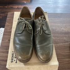 Men’s J Shoes Green Distressed Leather Lace Up Shoe Leather Sole Uk 7 RRP £125