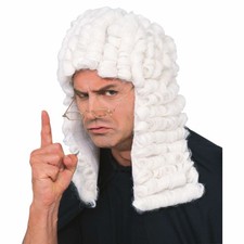 Legal Historical Lawyer Barrister Judge Men Costume Wig