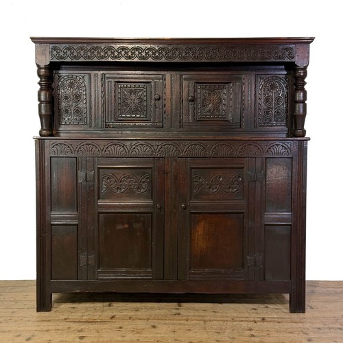 Antique 17th century oak court - oak,