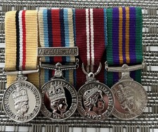 Miniature medals court mounted - Iraq, Afghan, Diamond jubilee & ACSM 2011