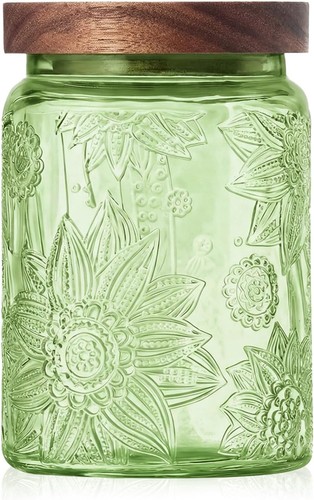 Glass jar with wooden lid - with,