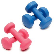 Pair of Dumbbells – Blue or Pink Neoprene Hand Weights Fitness Gym Exercise