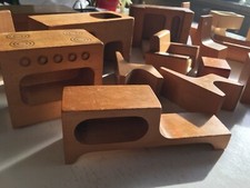 Creative Playthings wooden Mid Century Modern dollhouse furniture Finland Vitali