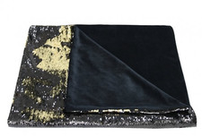 CIMC Home Black & Gold Two Tone Sequin Siren 130 x 200cm Brand New Decorative 