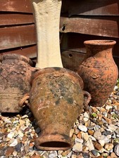 Salvaged Antique Hand Thrown Terracotta Garden Urns/ Olive Pots