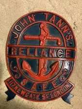 Vintage  restored John Tann's Reliance Safe Large Door Plaque Cast Iron