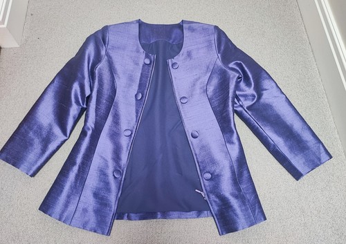 Three piece mauve raw silk - three,