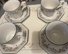 4 X Eternal Beau Cups & Saucers + A Chopping Board