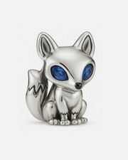 Blue Eyed Fox Charm for bracelet s925 925 Sterling Silver 