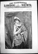 Original Old Antique Print C'Est Moi By Weisz Actress Mask Woman 1892 Victorian