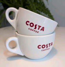 Official Costa Coffee Chunky Ceramic Coffee Cups (X2) 2018. VGC!