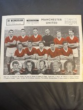 MANCHESTER UNITED MUNICH BUSBY BABES EVENING NEWS ORIGINAL "IN MEMORIAM" POSTER