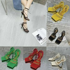 Square Toe Mesh Stiletto